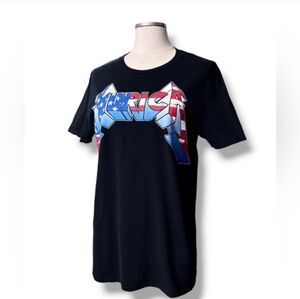 SPIRIT OF AMERICA Black Crew Neck Shirt Metallica Inspired “Murica” Graphic